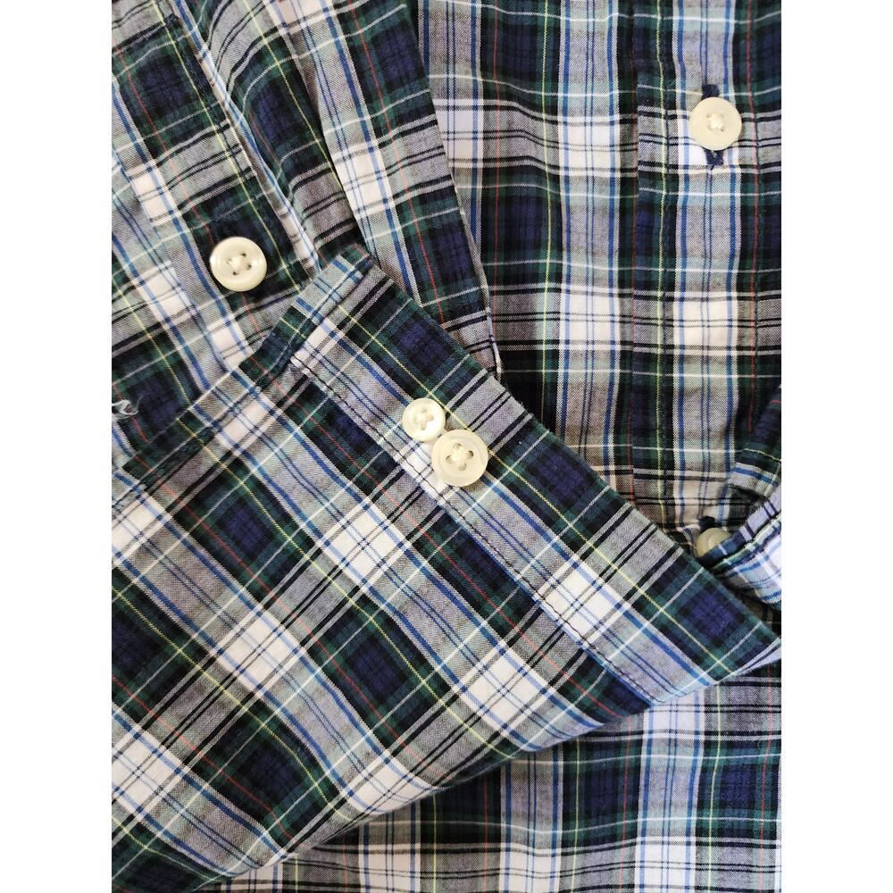 Ralph Lauren Classic Fit Youth XLarge Blue Plaid Button Down Long Sleeve Preppy - Picture 4 of 6